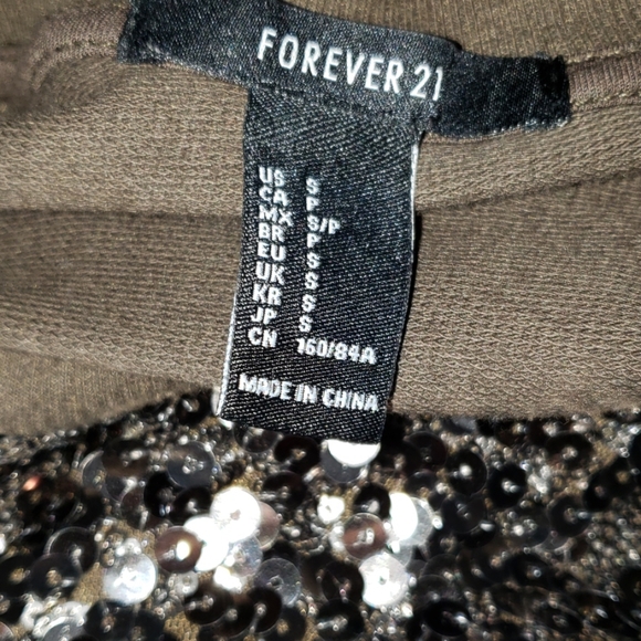 Forever 21 Festive Bronze Sequin Sweatshirt - Picture 7 of 12